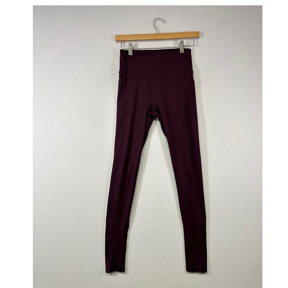 Athleisure Victoria's Secret Women 4 Burgundy High Waist Side Pocket Leggings